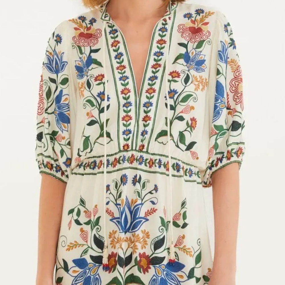V-Neck Garden Print Mini Dress Farm Rio (Summer ’26)